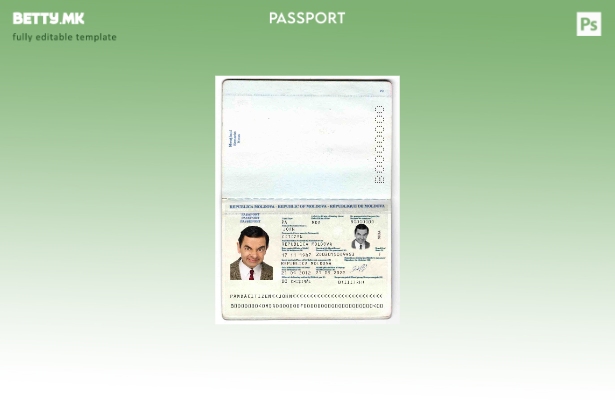 Модерен стил шаблон за пасош на Молдавија ( ).